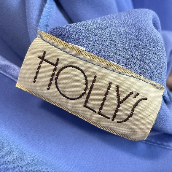 Vintage Long  Lavender Sheer Dress with Puff Sleeves - Picture 10 of 10